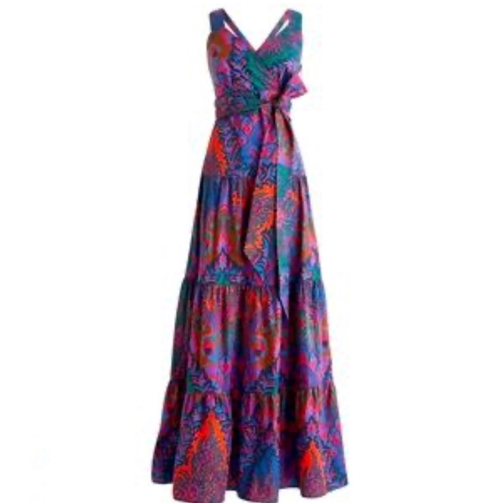 J Crew Tiered Ratti Scarf maxi dress NWT